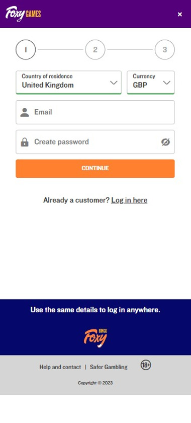 foxy-games-casino-registration-process-step-1