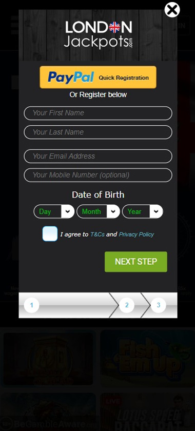 london-jackpots-casino-registration-process-step-1
