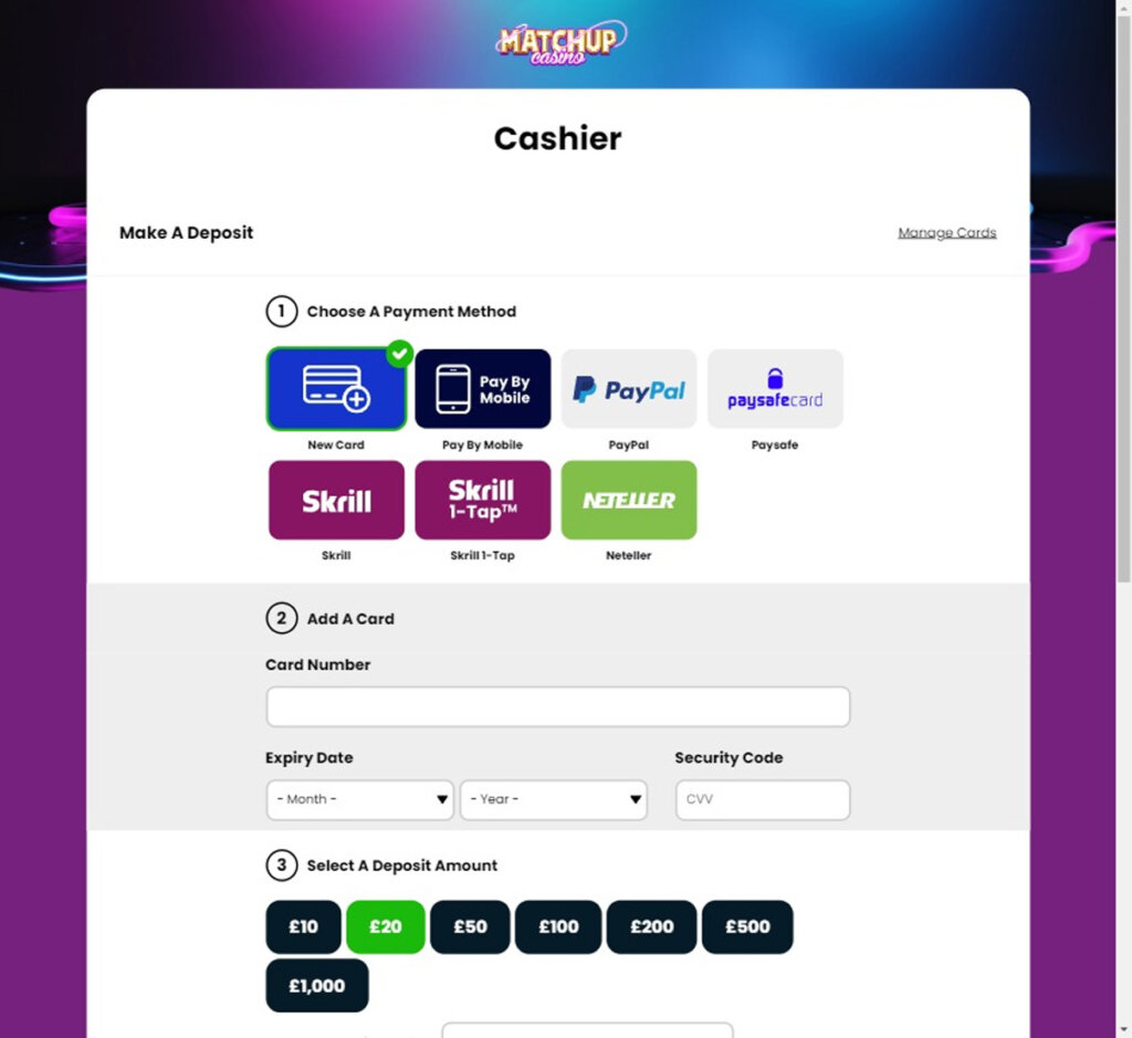 matchup-Casino-deposit-methods