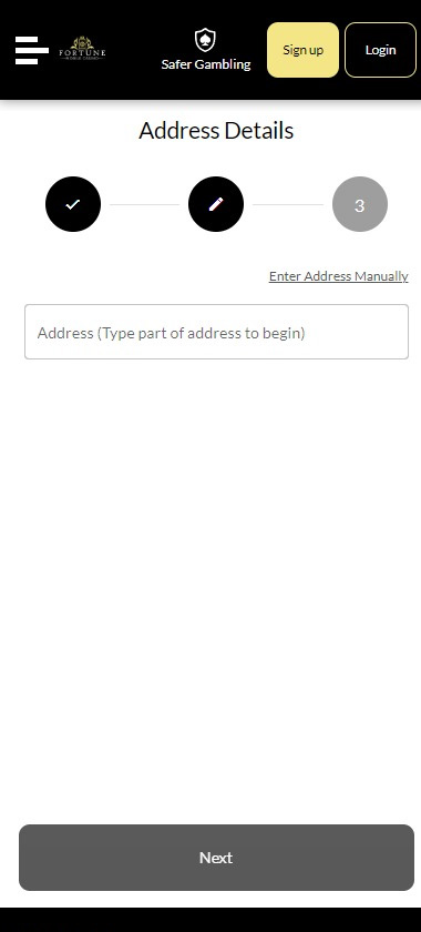Fortune-Mobile-casino-registration-process-step-2