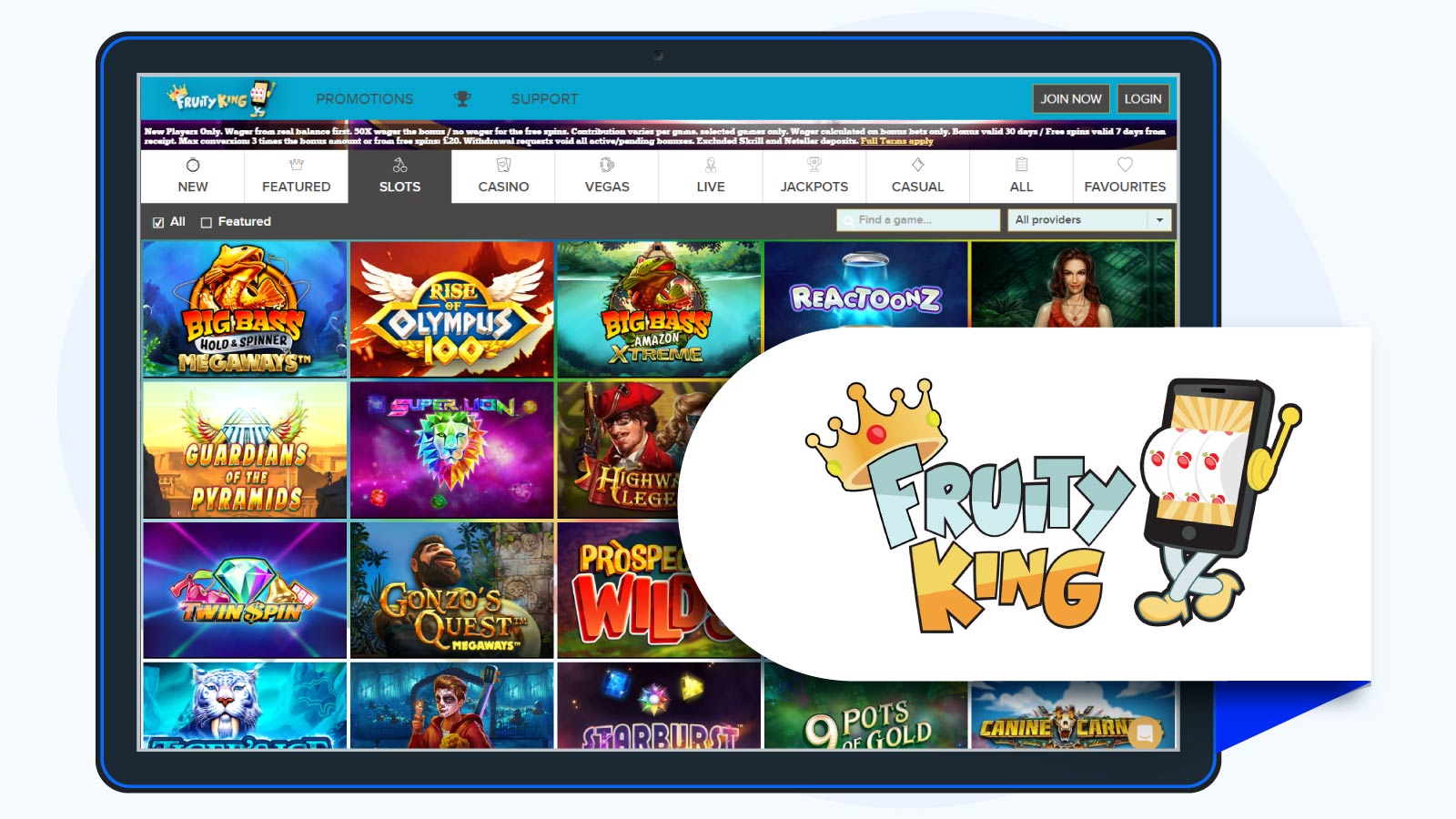 Fruity King Casino 200% Casino Bonus